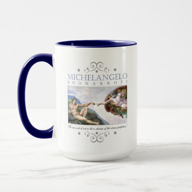 Mug Michelangelo Création de la peinture de l'homme av (Gauche)