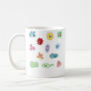 Mug Microbes Mignons Bactérie Virus Ecoli Microbiologi