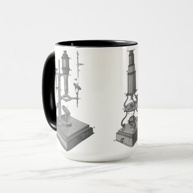 Mug Microscope du XVIIIe siècle Antique Science INSTRU (Devant gauche)