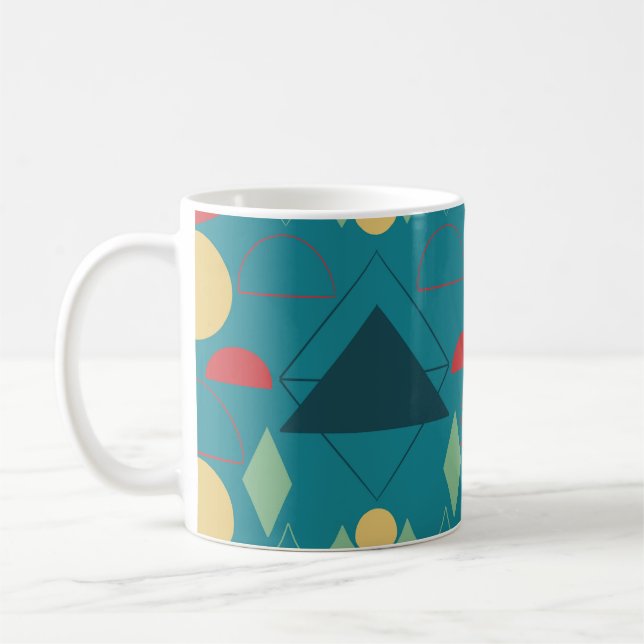 Mug Mid Century Mod géométrique Turquoise (Gauche)