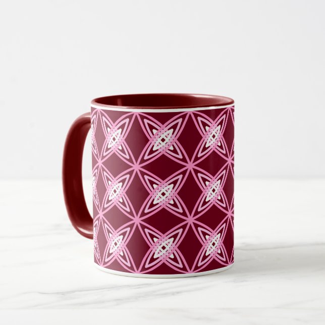 Mug Mid Century Modern Atomic Print - Vin Bourgogne (Devant gauche)