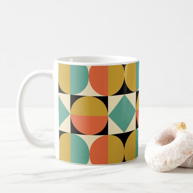 Mug Mid Century Modern Geometric Design (Avec donut)