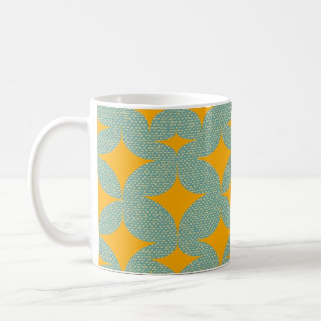 Mug Mid Century Modern Turquoise Diamond  (Gauche)