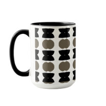 Mid Century Moderne Brown & Noir Abstrait Motif