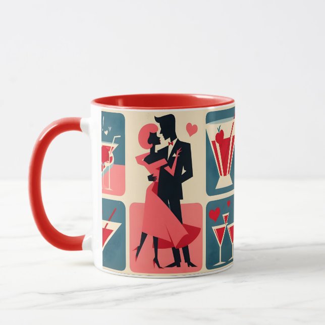 Mug Mid Century moderne Valentine Dancing Couple (Gauche)