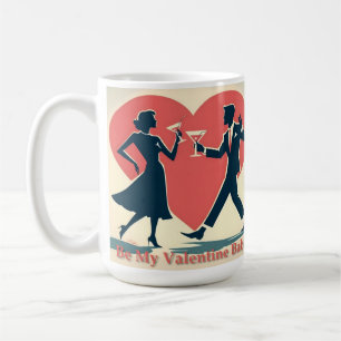 Mug Mid Century Valentine Hip Martini Dancing Couple