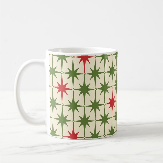 Mug Midcentury Modern Retro Christmas Starbursts (Gauche)
