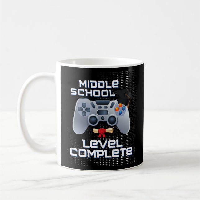 Mug Middle school level complete gamer graduation 8th (Gauche)