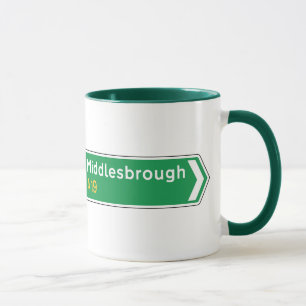 Mug Middlesbrough, panneau routier BRITANNIQUE