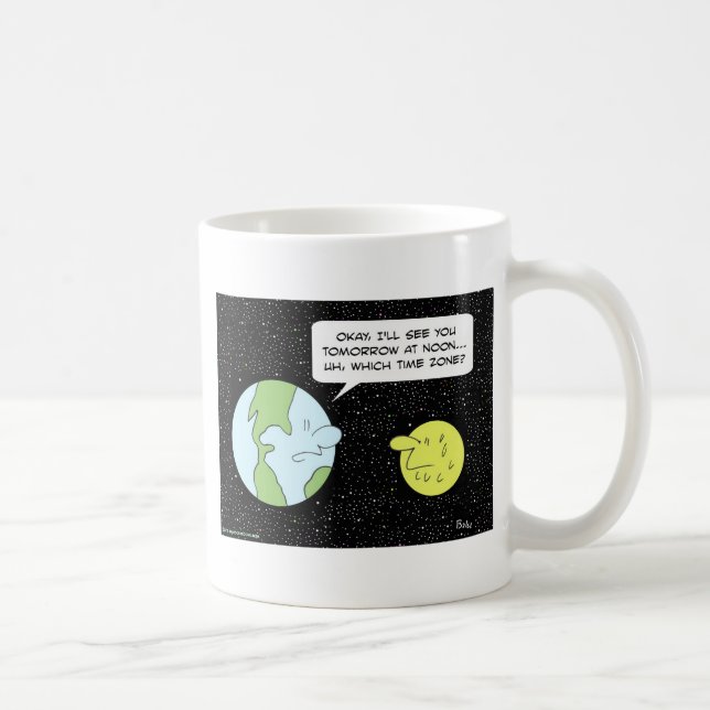 Mug midi de lune de la terre qui fuseau horaire (Droite)