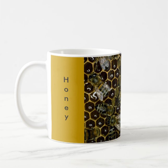 Mug - Miel, abeilles, peigne de miel (Gauche)