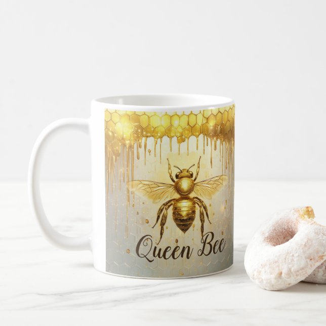 Mug Miel d'or personnalisé Bee Beehive Honeybee (Avec donut)