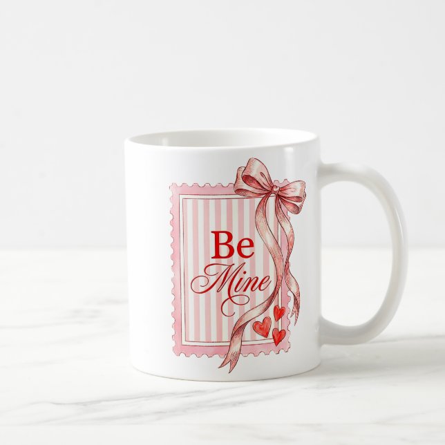 Mug Mienne Coquette Ruban à Nœud Timbre Postal Mignon  (Droite)
