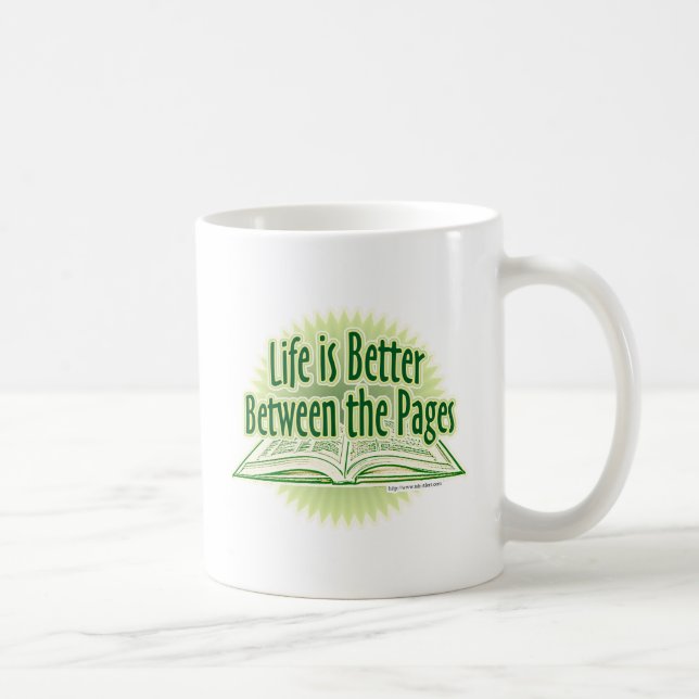 Mug Mieux entre les pages Lecture verte amusant (Droite)