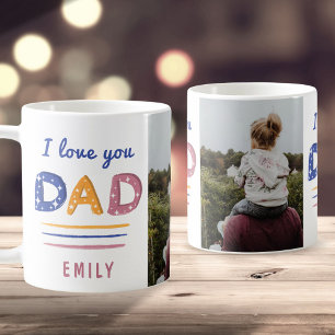 Mug Mignon Aimez-vous papa Typographie colorée Photo