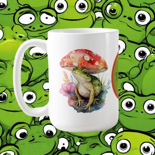 Mug mignon ajouter monogramme amoureux de grenouille