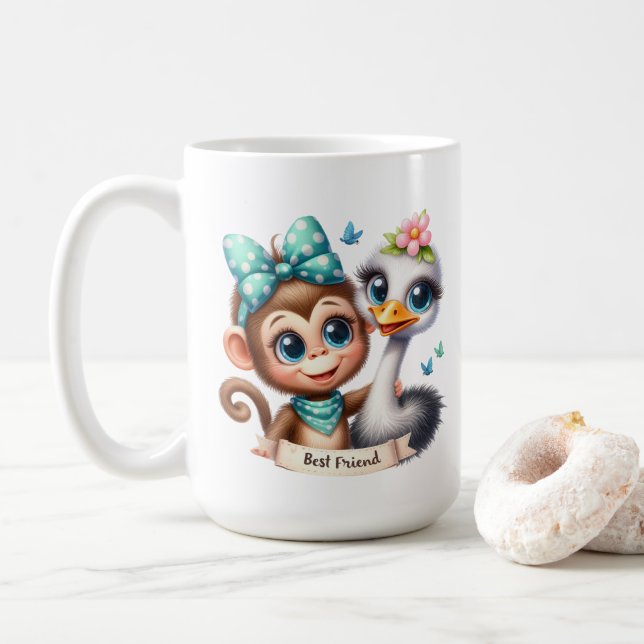 Mug Mignon ajoutez votre message meilleur ami  (Avec donut)