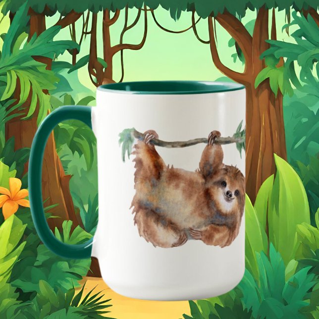 Mug mignon amoureux des paresseux ajouter du texte (Créateur téléchargé)