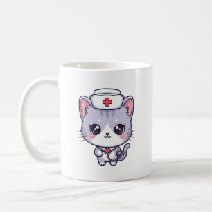 Mug Mignon Art de Chat Infirmière Kawaii