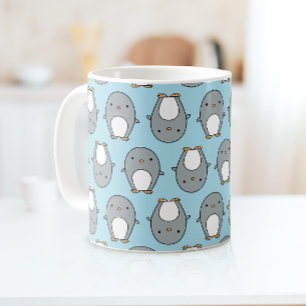 Mug Mignon bébé pingouin bleu Kawaii