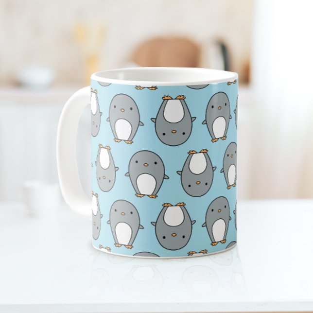 Mug Mignon bébé pingouin bleu Kawaii (Créateur téléchargé)