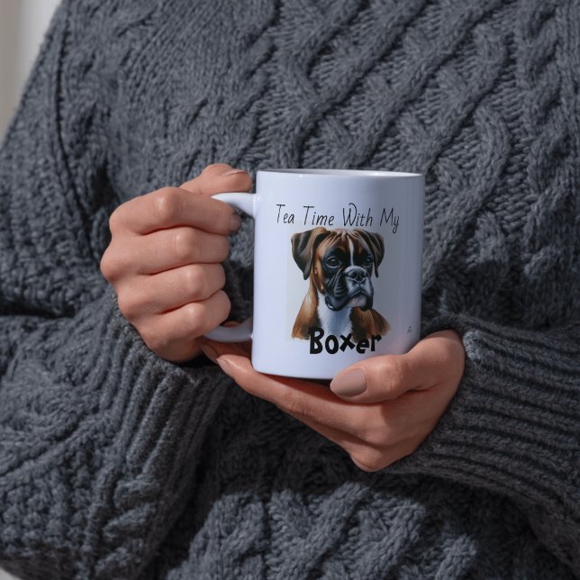 Mug Mignon Browns l'heure du thé avec mon Boxer (Créateur téléchargé)