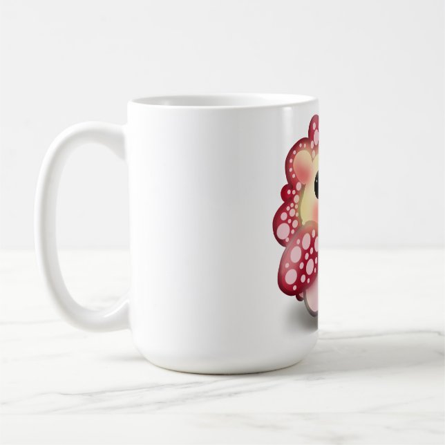 Mug Mignon Champignon Rouge Kawaii Hérisson Art (Gauche)