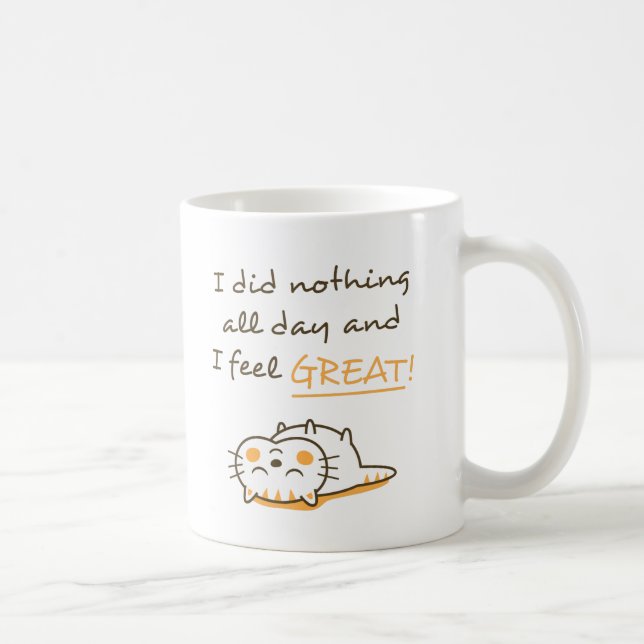 Mug Mignon Chat Chaton Ne Rien Faire Aveu Amusant (Droite)