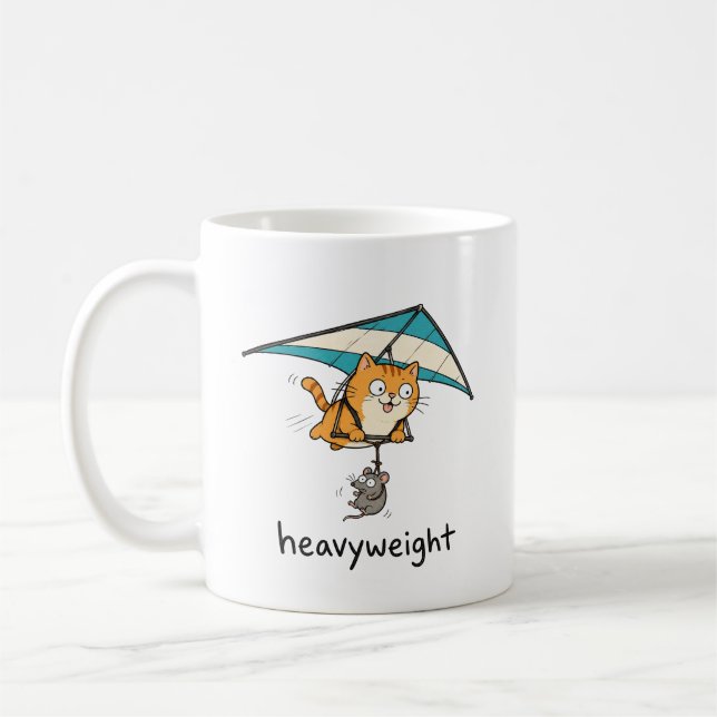 Mug Mignon Chat de Dessin Animé Pun Design (Gauche)