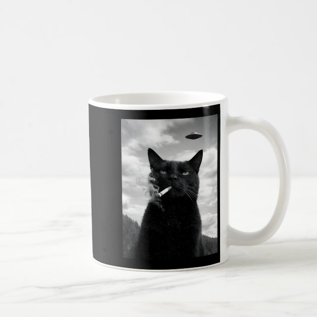 Mug Mignon Chat Ufo Mème Selfie Extraterrestre (Droite)
