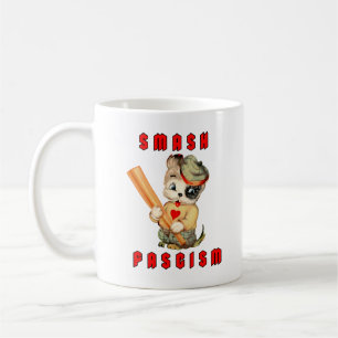 Mug Mignon Chien Rétro - Écraser le Fascisme