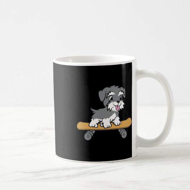 Mug Mignon chien schnauzer miniature en skateboard sch (Droite)