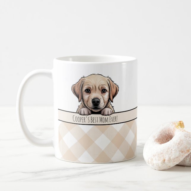 Mug Mignon chiot Labrador Meilleure maman de chien Gin (Avec donut)
