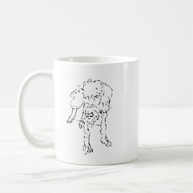 Mug Mignon chiot teckel à poil dur Café (Gauche)