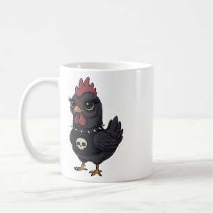 Mug Mignon crâne de poulet goth emo punk rock de ferme