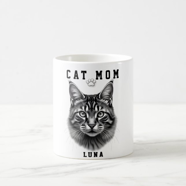 Mug Mignon Design Simple Maman de Chat Personnalisé Am (Centre)