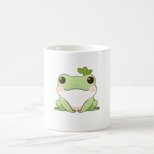 Mug Mignon Dessin Simple de Grenouille Chibi de Style  (Centre)