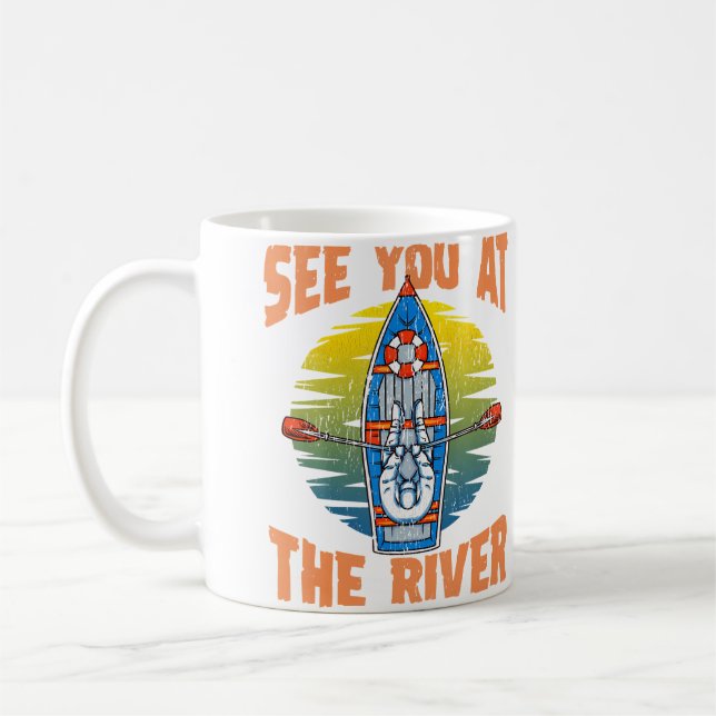 Mug Mignon Drôle À Vous Au Radeau De La Rivière (Gauche)