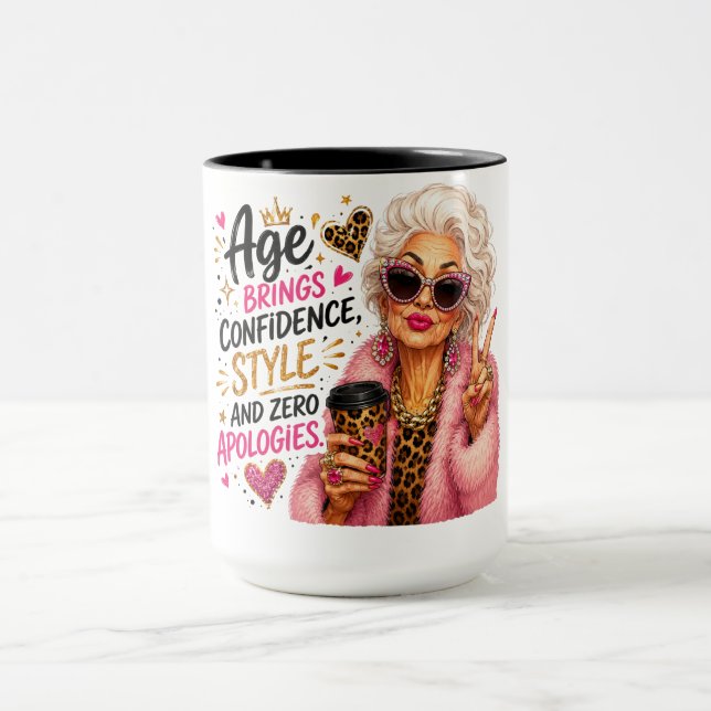 Mug Mignon/Drôle/Impertinent L'âge apporte de la confi (Centre)