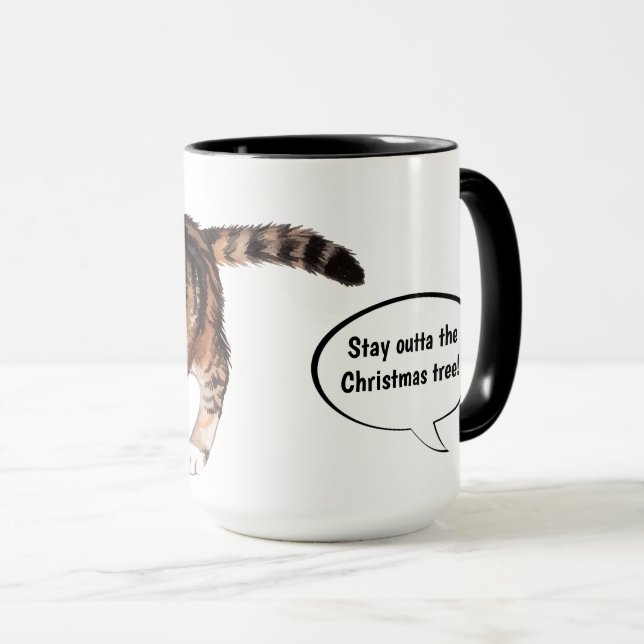 Mug Mignon Drôle Reste en dehors du Kitten de l'Arbre  (Devant droit)