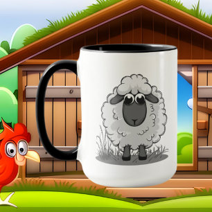 Mug mignon folle dame de mouton ajouter du texte