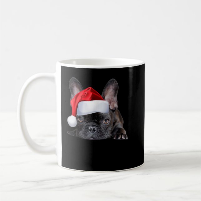 Mug Mignon French Bulldog Santa Hat Frenchie Image Chr (Gauche)