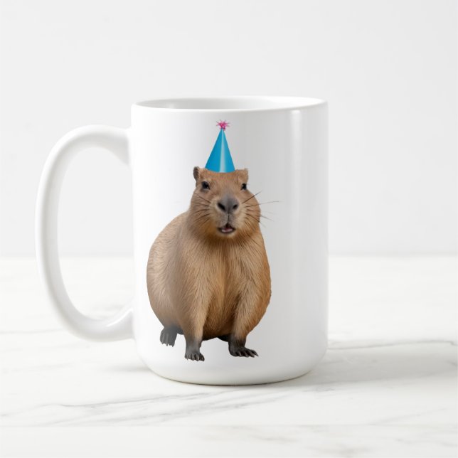 Mug Mignon Illustration de Capybara Kawaii Esthétique (Gauche)
