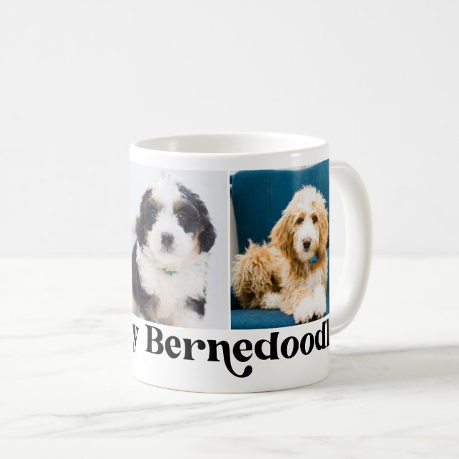 Mug Mignon Je J'aime Mon Bernedoodle 3 modèle de photo (Devant droit)