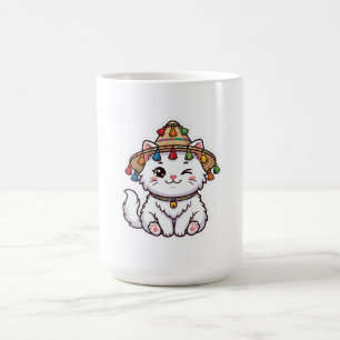 Mug Mignon Kawaii Chat Marocain avec Chapeau Tradition