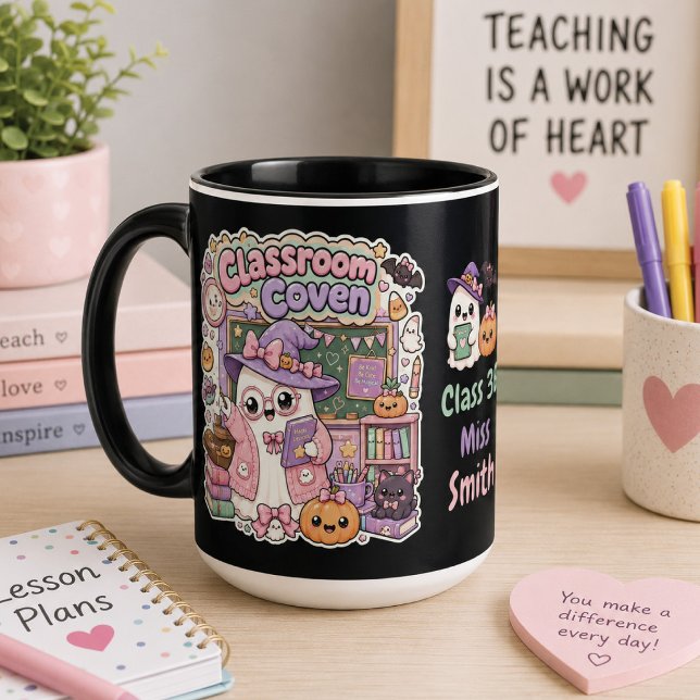 Mug Mignon Kawaii Fantôme Prof Halloween Épouvantable  (Créateur téléchargé)