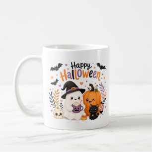 Mug Mignon Kawaii Joyeux Halloween Fantôme et Citrouil