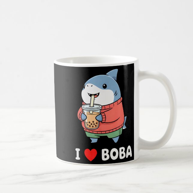 Mug Mignon Kawaii Requin Thé aux perles de Boba Drôle  (Droite)
