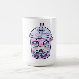 Mug Mignon Kawaii Triste Boba Milk Tea Pleurant avec H