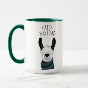 Mug Mignon Lama Drôle 'FLEECE NAVIDAD' Pun Drôle